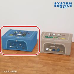 【ブルー】お文具といっしょ　クリア窓付き薄型収納ボックス