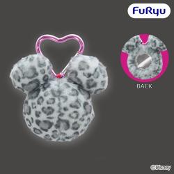 【ミッキーマウス(グレー)】ミッキーマウス＆ミニーマウス　ギャルっぽレオパード ふわふわミニミラー