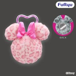 【ミニーマウス(ピンク)】ミッキーマウス＆ミニーマウス　ギャルっぽレオパード ふわふわミニミラー
