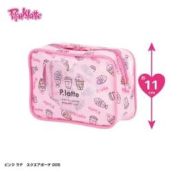 【スクエアポーチ ピンク】ピンクラテ　ハッピータイムコスメ