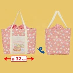 【レッド】すみっコぐらし　ようこそ！たべもの王国 巾着保冷バッグ