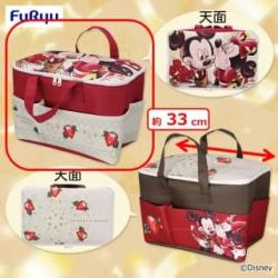 【レッド】ミッキー＆ミニー　セレブリティフォト 大きなポッケ付きバスケット