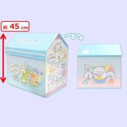 【ブルー】すみっコぐらし　しろくまのふるさと おうち型収納ボックス
