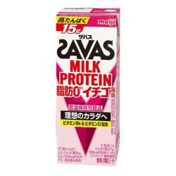【イチゴ風味】SAVAS MILK PROTEIN 脂肪0 200ml【2026/04/04】