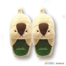 【はまもと】マーモットのもっとっと 抱きつくぬいぐるみスリッパ