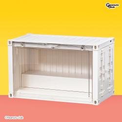 【ホワイト】LEDライト付きフィギュアディスプレイコンテナBOX