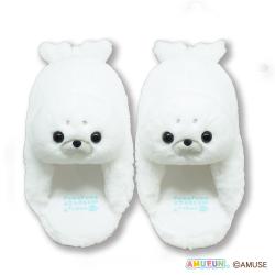 【おもちちゃん】ほわほわアザラシちゃん 抱きつくぬいぐるみスリッパ【当社限定】