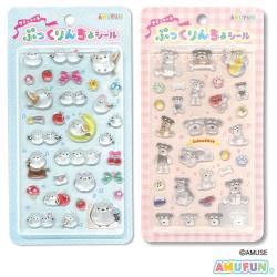 【ふくふくシマちゃん&シュナとボブ】アミュキャラ ぷっくりんちょシール